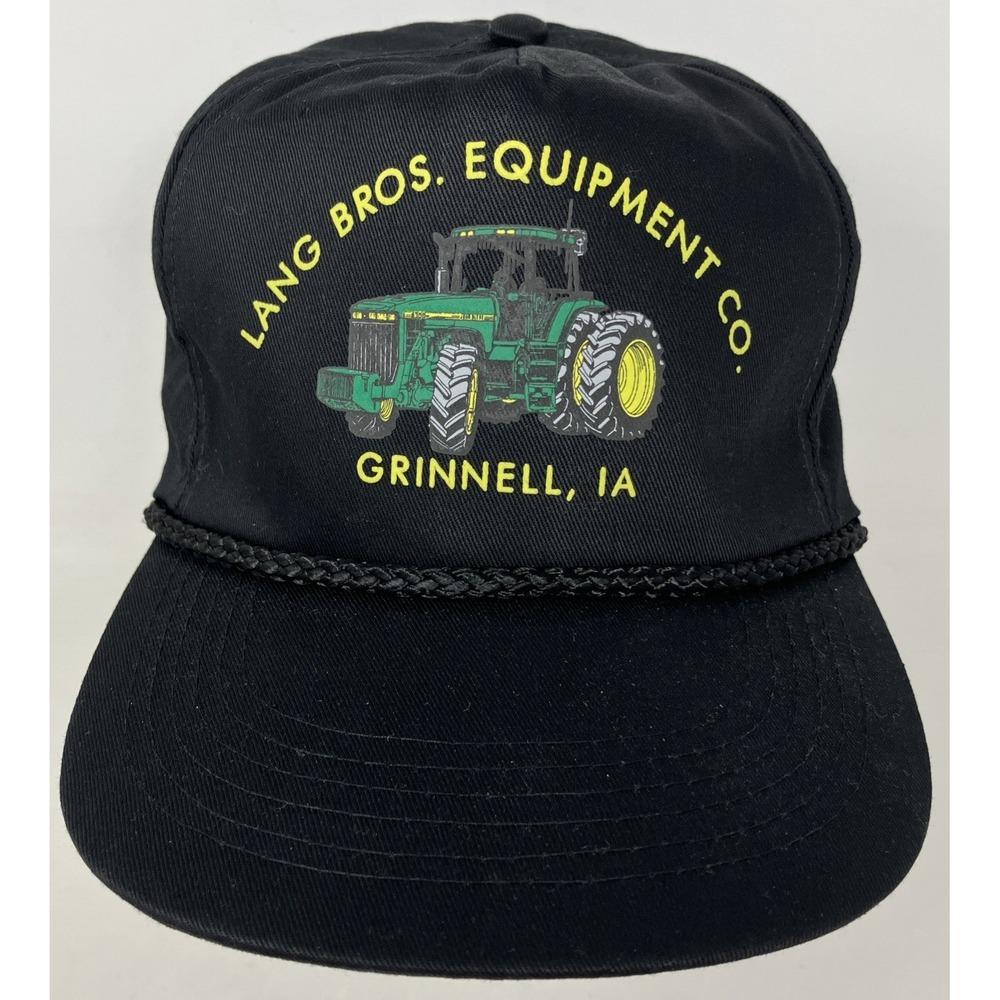 Vintage John Deere Lang Bros Equipment Co Grinnell Iowa Tractor‎ Snapback Hat